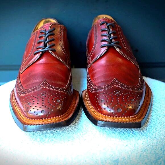 Franceschetti 8-M Burgundy Red Mens Norvegese Oxford Dress Shoes - Picture 2 of 15
